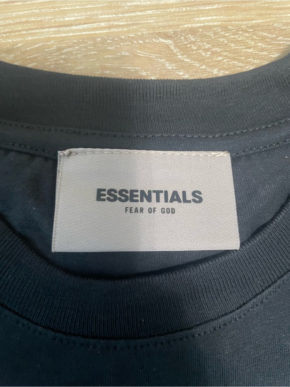 Essentials Black Short Sleeve Logo Tee - Picture 3 of 5